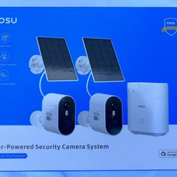 Security Cameras Outdoor Wireless, 2 Cam-Kit, No Subscription, Solar-Powered