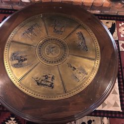 Beautiful Antique Bicentennial Table With Gold Inlay