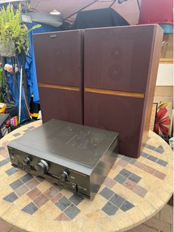 Technics receiver and Sony speakers