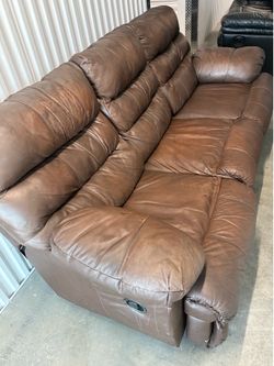 Reclining Brown Leather Couch