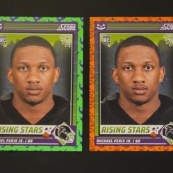 Michael Penix Jr Rookie Panini Score-a-treat 2024 2 Football Trading Card Bundle #39 (One Orange One Green)
