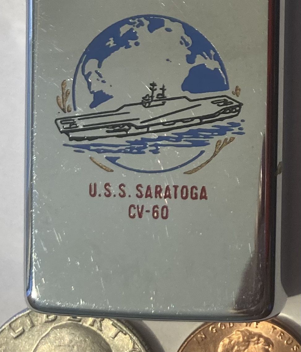 Vintage Zippo USS Saratoga CV-60 Aircraft Carrier