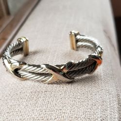 Silver Braided Cuff Bracelet