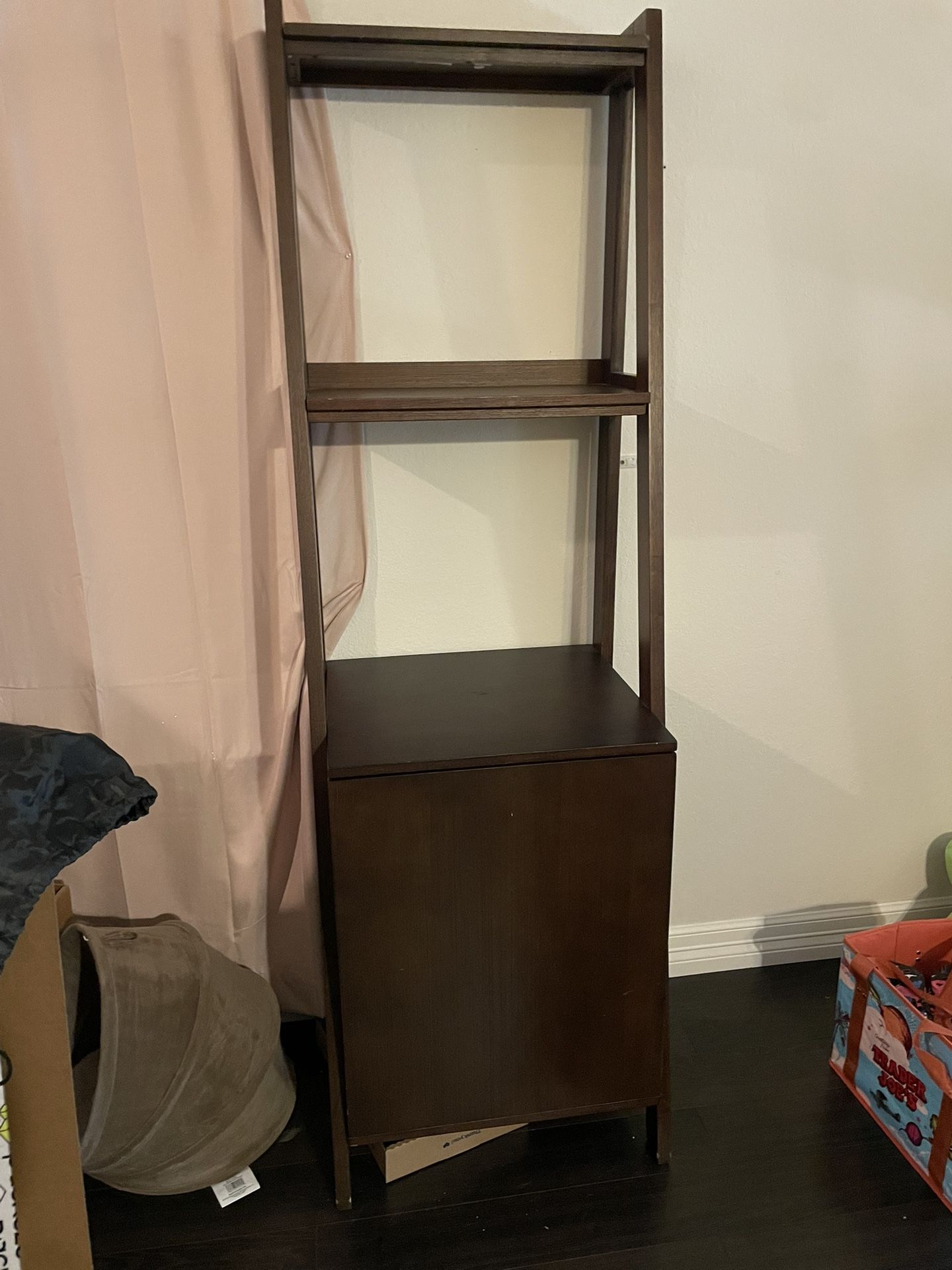 Set of Two Mid-Century Modern World Market Wooden Shelf Unit