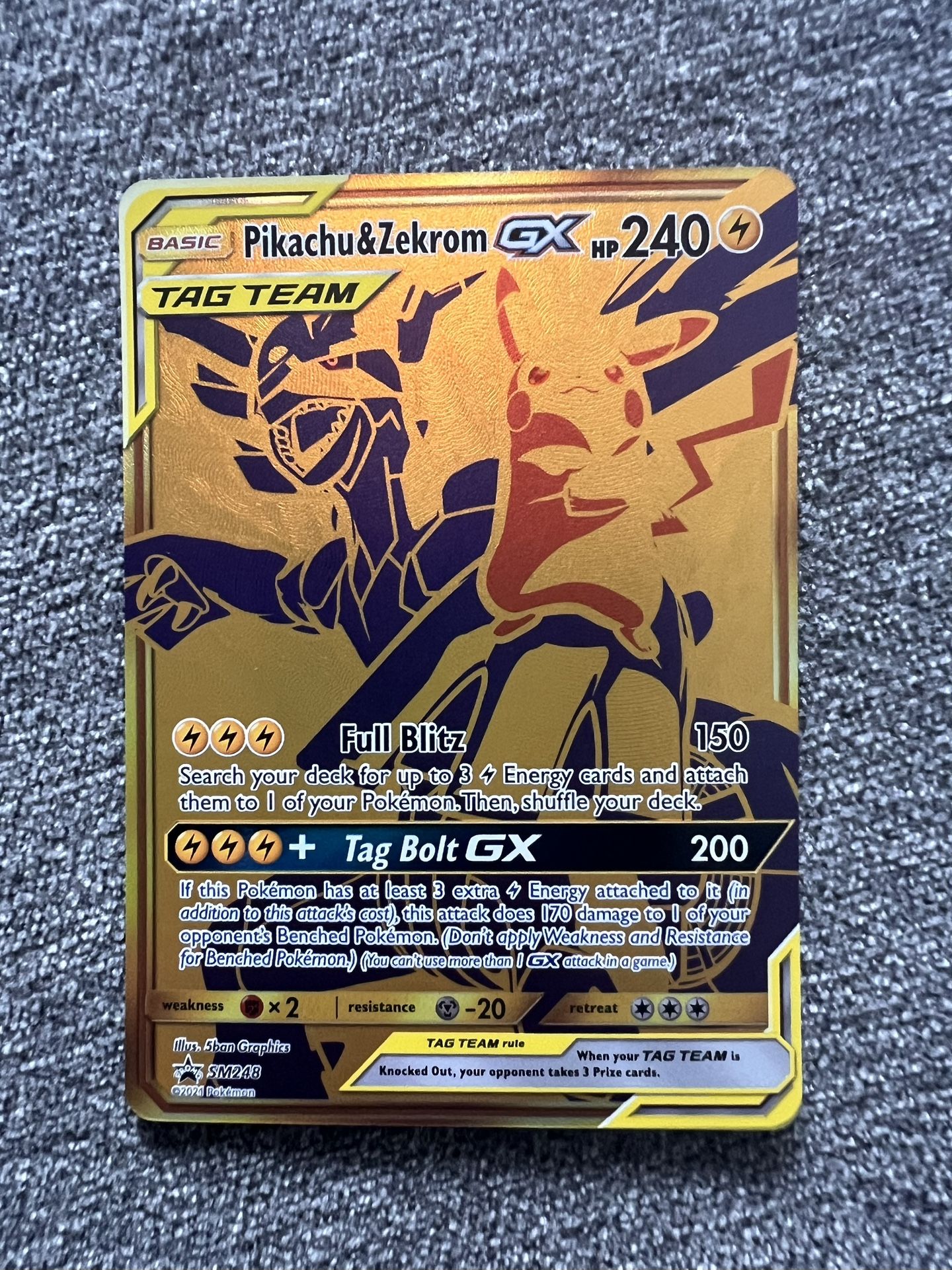 Pikachu & Zekrom GX Pokemon Promo Tag Team Card