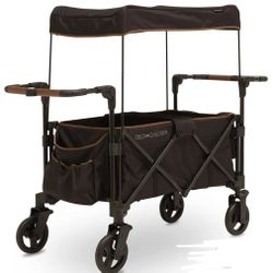 Delta Children Hercules Stroller Wagon for 2 Kids Versatile Stroller Wagon with Canopy, Push/Pull Handles, Cup Holders and Storage Pockets Compact Fol