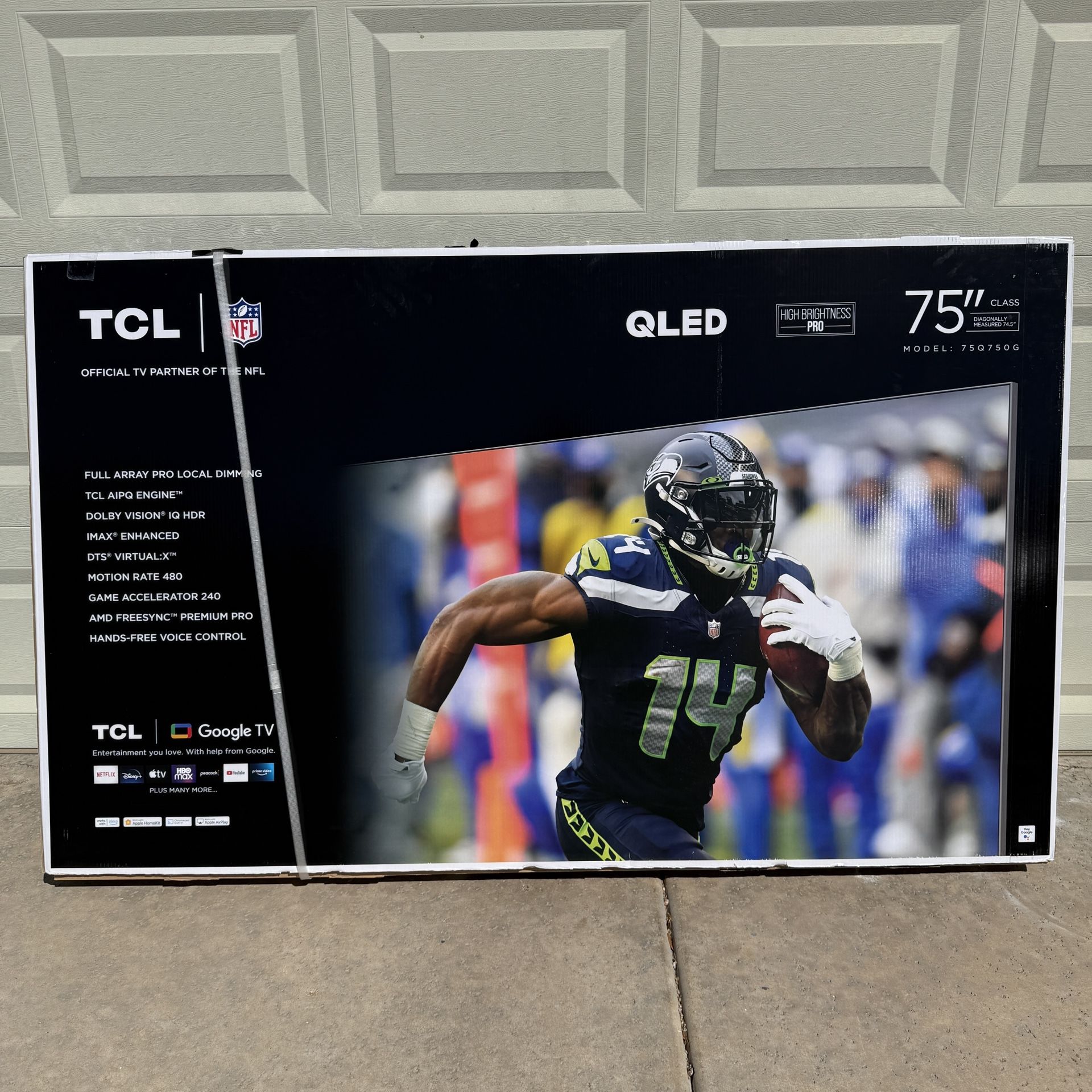 TCL 75 inch QLED 4K Smart TV with Box