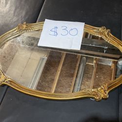 Ornate Good Framed Oval Mirror.