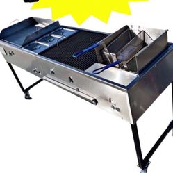 24x20 Inch Flat Grill 3 Treys & 20 Inch Bbq & 2 Fryers 