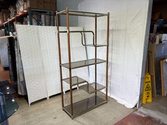 Vintage Postmodern Asymmetrical Multi-Tiered Open Display Shelving Unit