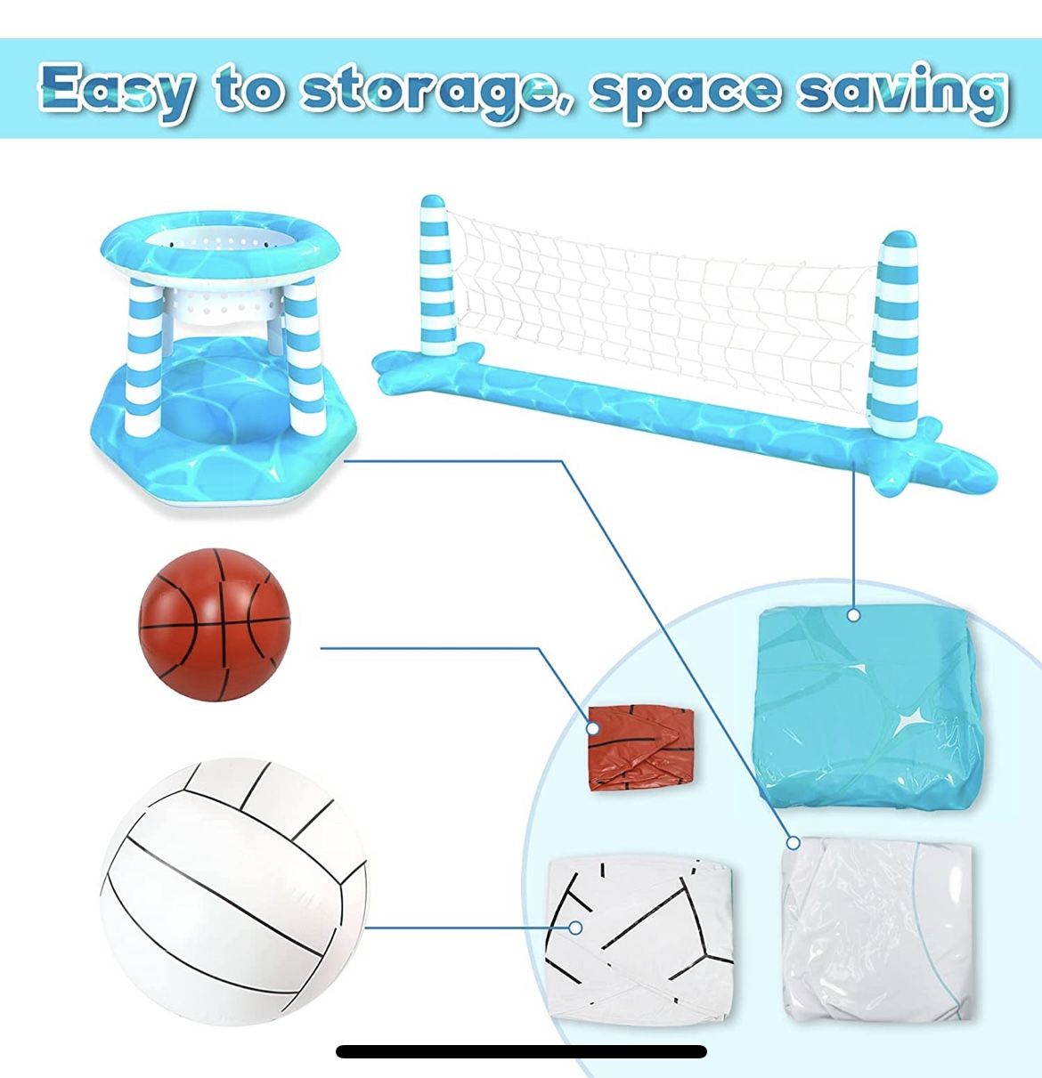 Inflatable Pool Basketball Valleyball 