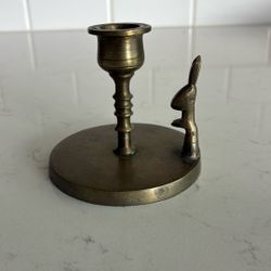 Adorable Brass Candle Holder With Bunny