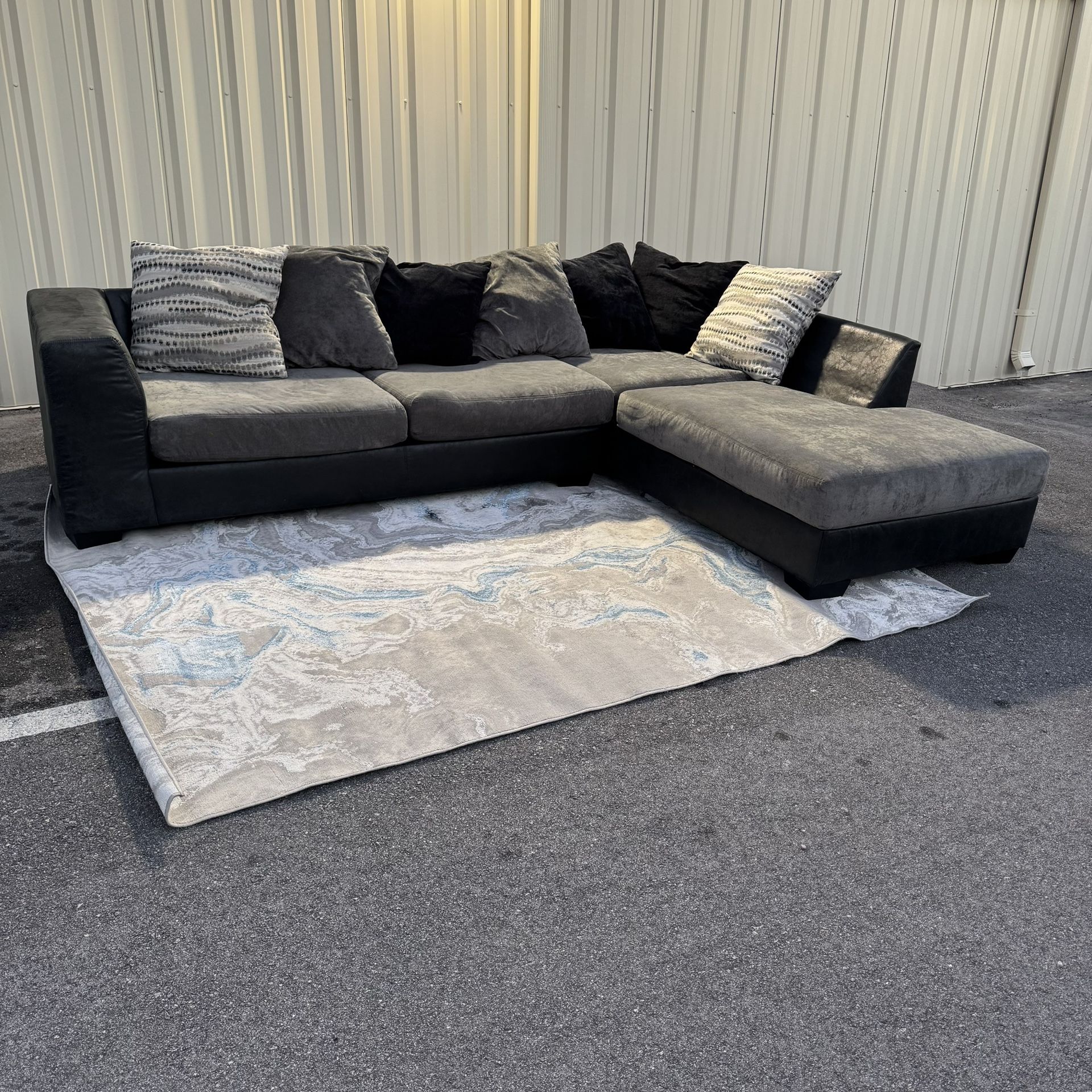 Gray Sectional Sofa Couch Sala
