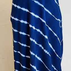 Roxy Navy Blue & White Long Strapless Maxi Dress or Skirt, Medium