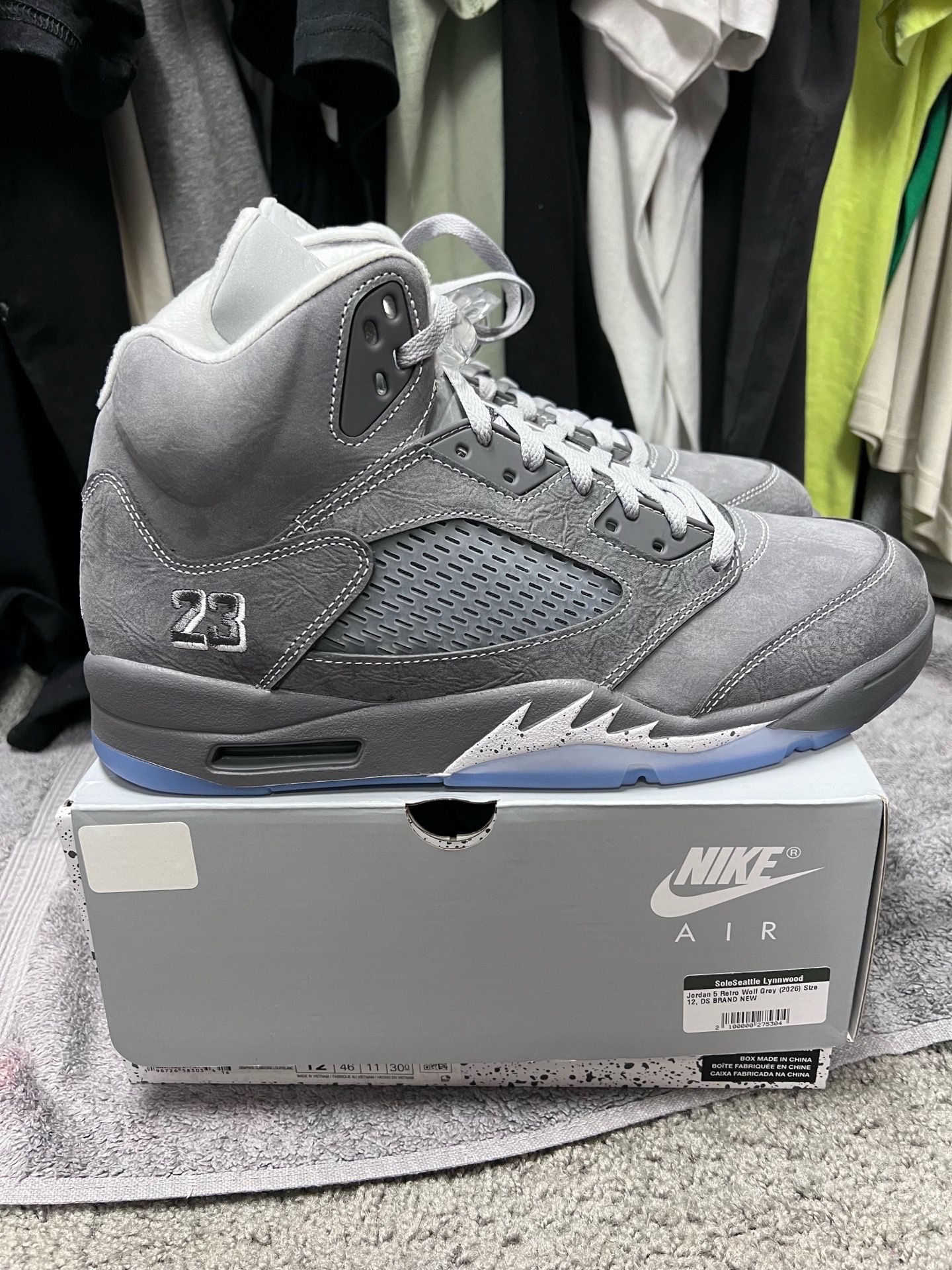 Air Jordan 5 Retro “Wolf Grey” Size 12