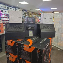 Dual 8 Inch Spk-8s2 Subwoofer With Ported Custom Box And Stetsom Amp 1200 Watts Rms 