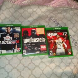 Xbox One Games 3-total. Madden 18, NBA 2K17, Wolfenstein New Order