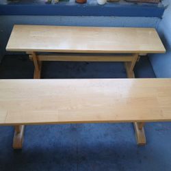 Wood benches