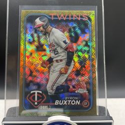 2024 Topps Chrome Logofractor Bryon Button Gold /50