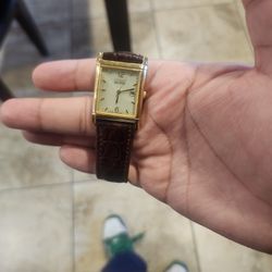 Men's Eco-Drive 180 Gold-Tone Leather Watch Item No. BW0072-07P 