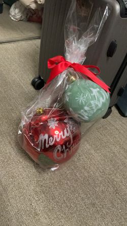 Hand painted Xmas Ornaments 8” & 6”