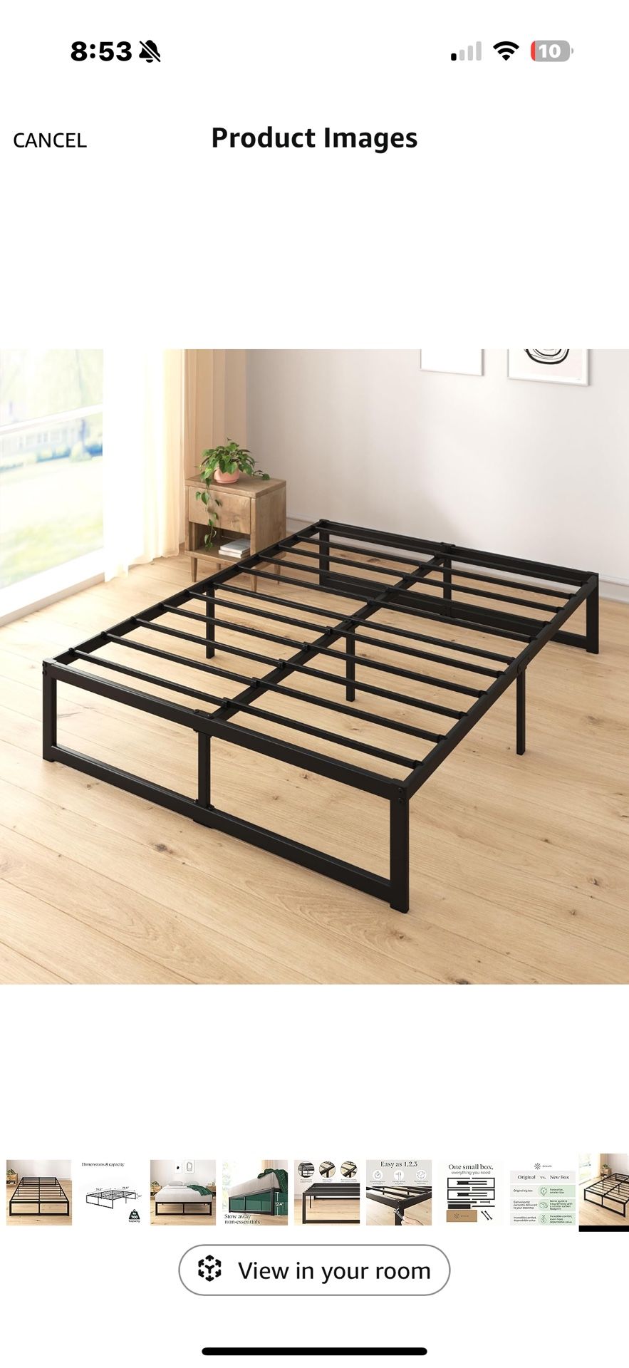 King Size 14 Inch Metal Platform Bed Frame
