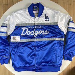 Mitchell Ness Mens LA Dodgers MLB Bomber Jacket 2XL