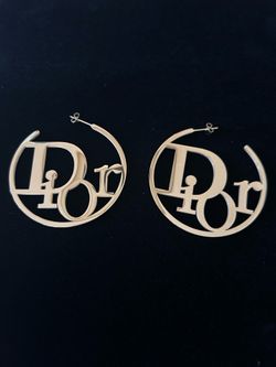 Gold plated logo hoop earrings