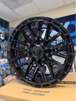 ARENA WHEEL Battle A114 Rim 22X10 8X165.1 Offset -18 Gloss Black (Quantity of 4)
