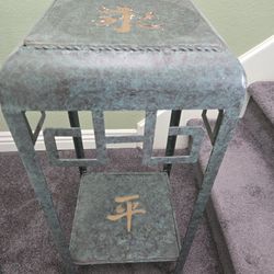 Oriental  Metal Shelf  GREEN AND GOLD