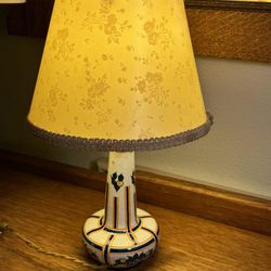 Antique Porcelain Painted Small Lamp