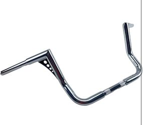 Brand New New Chrome Bars 12" Rise 1.25" Ape Hanger Handlebar For Harley Touring Electra Glide FLHT FLHTC Dressers Baggers 1982-UP 1996 2014 2023 (#1)