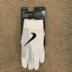 Nike Force Elite Baseball Batting Gloves White Gray Adult Size XL