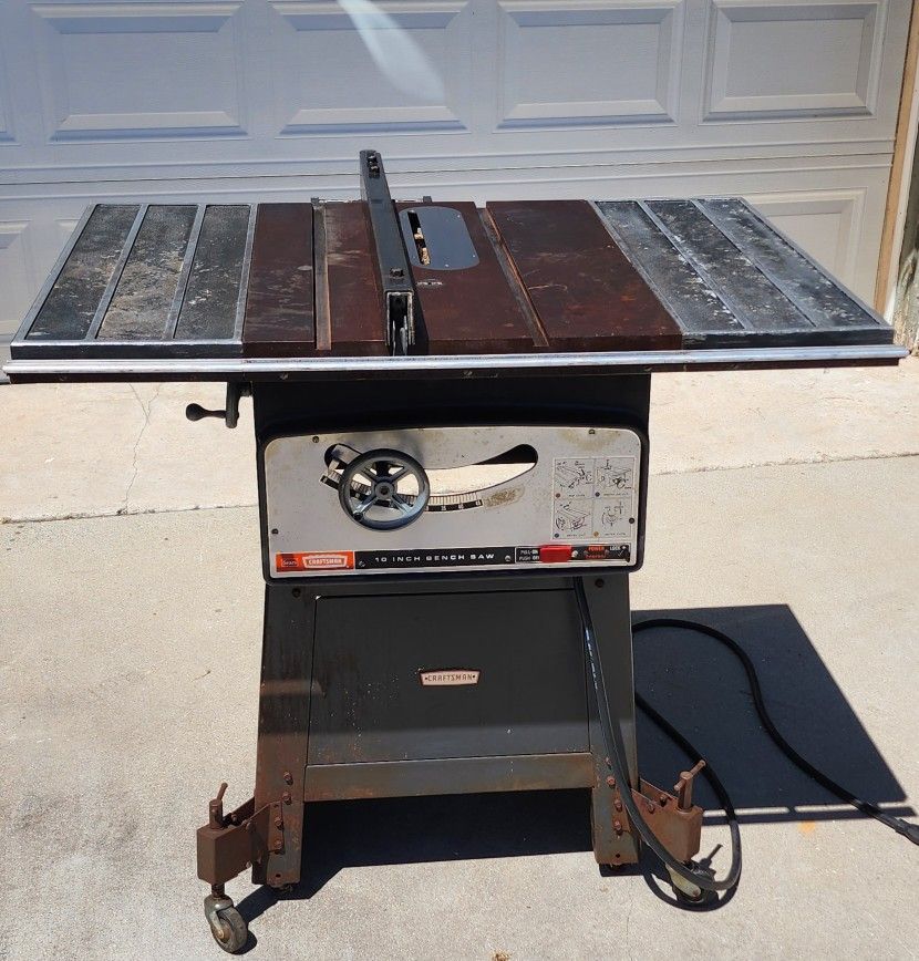 Craftsman 10 Inch Table Saw Model Number 113.29943 In Good Working Condition