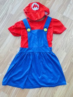 Halloween Cosplay Child Kids Mario Girl Dress For 4-5 Years Old