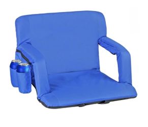Lightweight25in Wide Stadium Seat Chair with Backrest and Armrests Cushion for Bleachers Blue