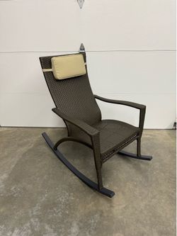Tortuga Outdoor Maracay Oversized Tortoise Wicker Rocking Chair Outdoor Patio Furniture Piece with Plush Head Cushion $325 plus tax at Home Depot