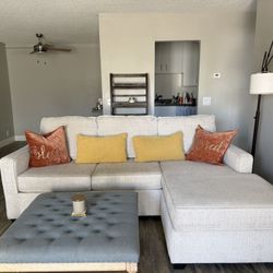 Gorgeous Chenille Cream  Colored Couch-  Comfy
