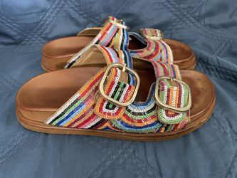 Sandals The White Lotus x Aqua Women's Gold Buckle Sandals Size US 7 Used