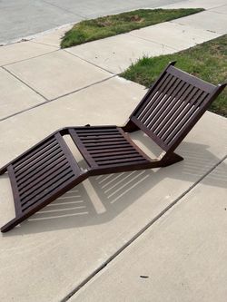 Dark Wood Outdoor Lounge Chair