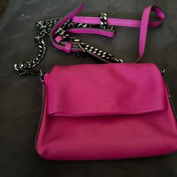 Aimee Kestenberg Nordy Leather pink purse handbag  chain strap shoulder bag y2k 