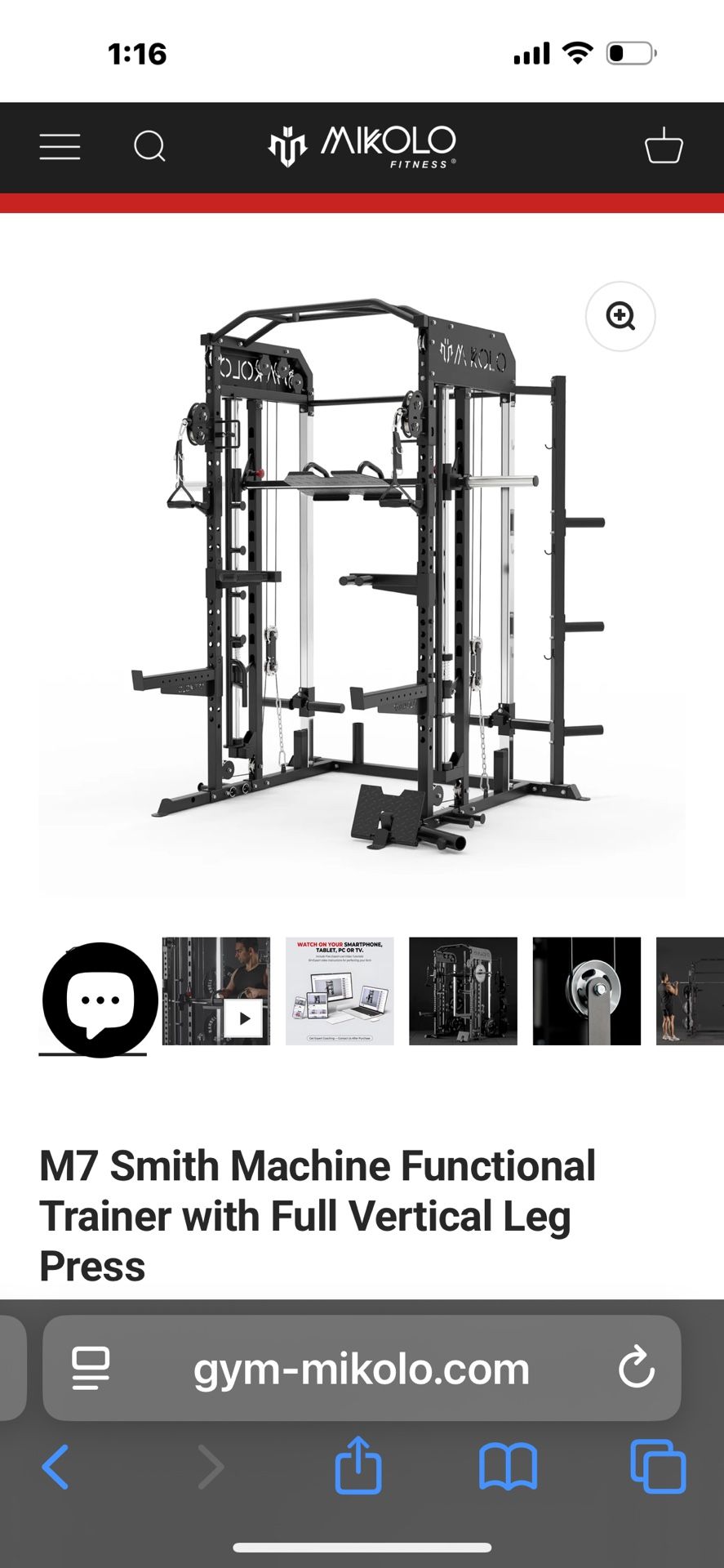 Mikolo M7 Smith Machine Functional Trainer with Full Vertical Leg Press