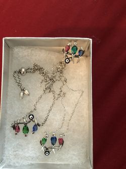 Beautiful set of 3 birds necklace, bracelet, ring 7