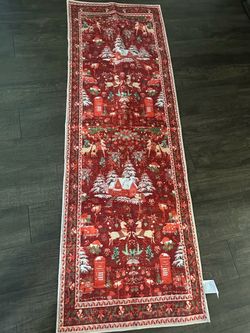 GarveeHome 2x6 Christmas Runner Rug for Hallway Washable Plaid Rugs Red Farmhouse Winter Holiday Rug, Non-Slip Low Pile Rugs, Stain Resistant Throw Ru