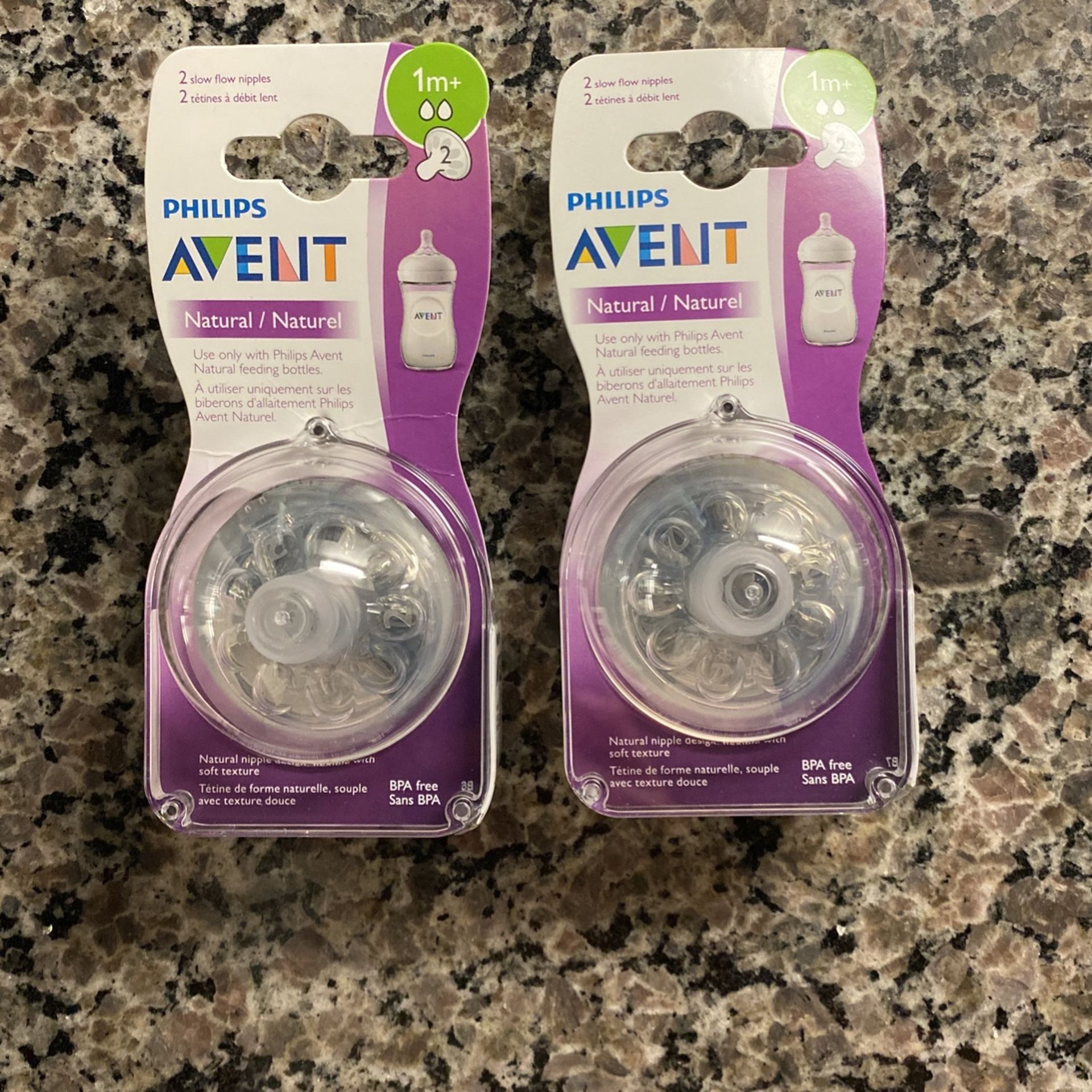 Avent Natural Bottle 1m+ (2 Hole) Nipples - 4 NEW