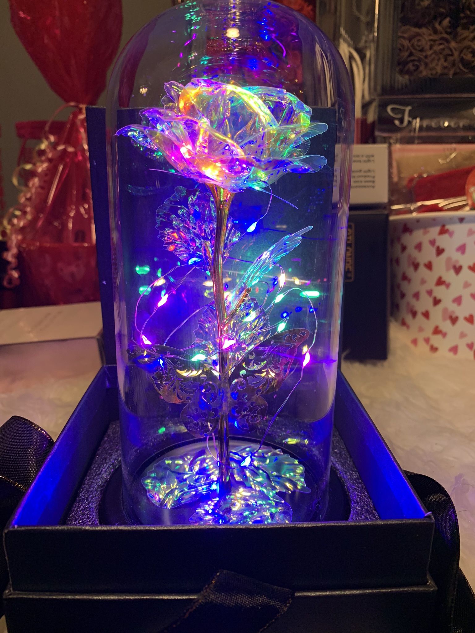Glass Rose Gift 
