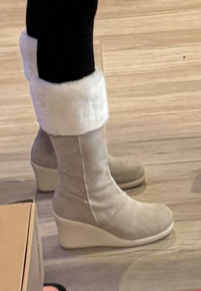 2 Pairs SUEDE BOOTS W FAUX FUR 