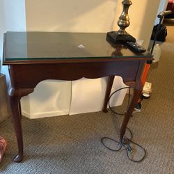 Vintage Desk And Chair With Lamp Set 