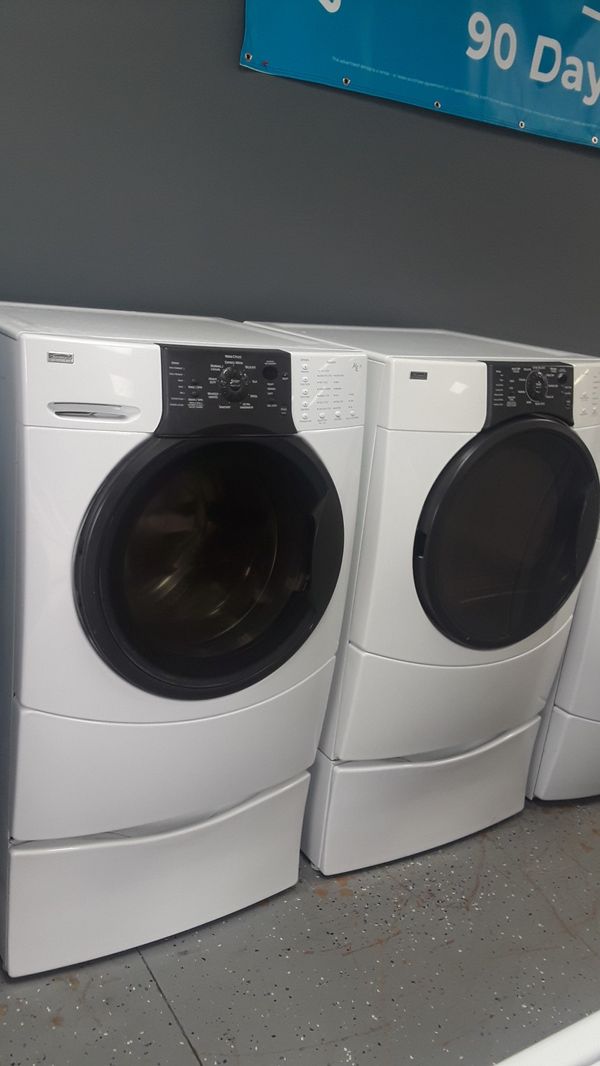 KENMORE ÉLITE WASHER & DRYER SET FRONTLOAD with PEDESTAL for Sale in