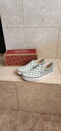 Vans classic Slip-on size men 4.5, women 6 green color checkerboard